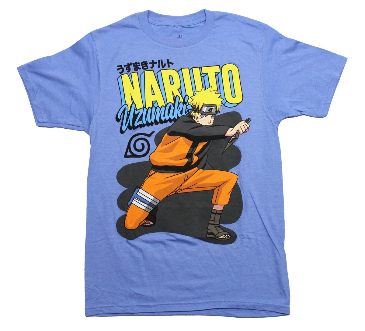 Naruto Shippuden New Adult T-Shirt - Uzumaki Crouching Holding