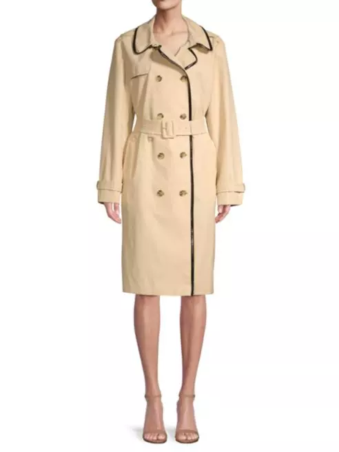 NWT Kate Spade Double Breasted Cotton Blend Trench Coat L