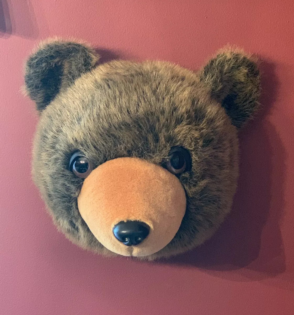 Stuffed Animal Bear Head Wall Mount Kids Room Decor Nursery Baby Child