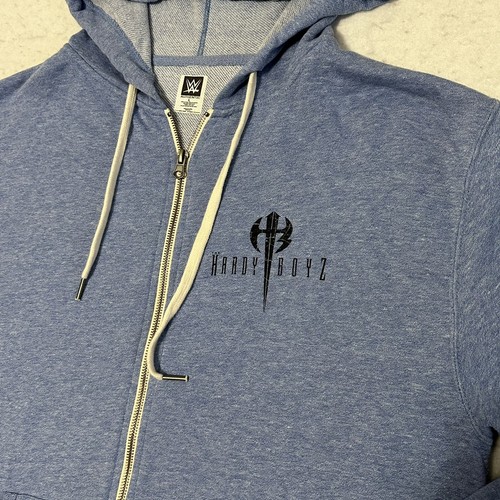 WWE WWF Jeff Hardy Boyz Matt Wrestling Zip Up Hoodie Team Xtreme Blue Size Large - Picture 3 of 6