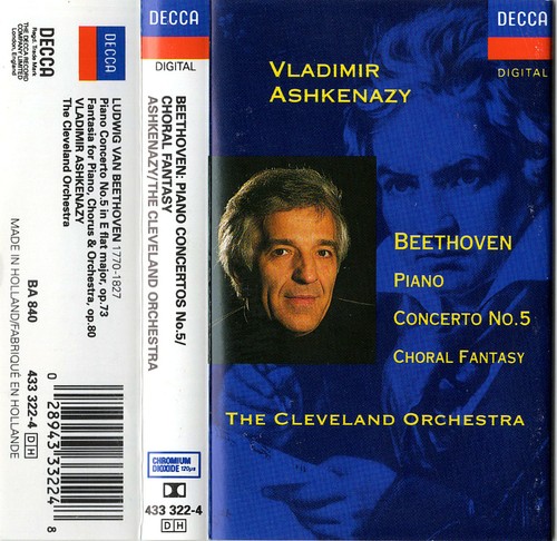 ASHKENAZY Bethoven Piano Concerto # 5 * CHORAL FANTASY * Decca Casstte