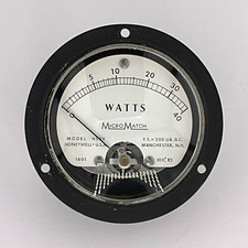 Honeywell MicroMatch HS3X Watts Panel Meter 0-40W 200uA DC