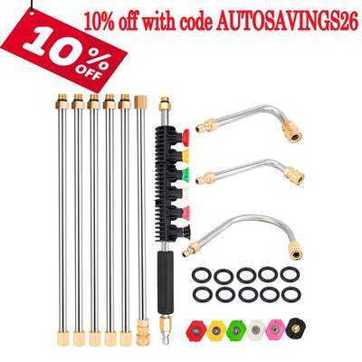 #ad 9X Pressure Washer Extension Wand Set 97quot; Washer Lance Roof Gutter Cleaning Tool $36.13