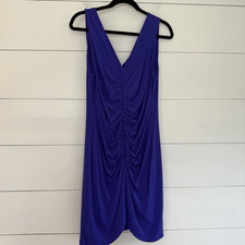 Calvin Klein Women’s 8 Purple Ruched Sleeveless Tank Dress Career Workwear Offic