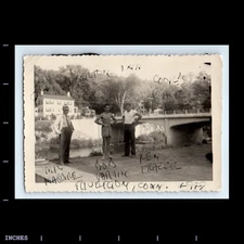 Vintage Photo SHIRTLESS MAN RIVERTON CONNECTICUT 1949