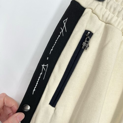 Homme + Femme NEW Signature Track Pants Sz XS Cream Black Stripe Zip Pockets - Afbeelding 3 van 9