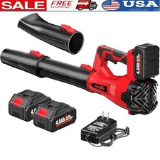 Cordless Leaf Blower 6 Speed Adjustable 3 Tubes 2 Batteries Lightweight Portable