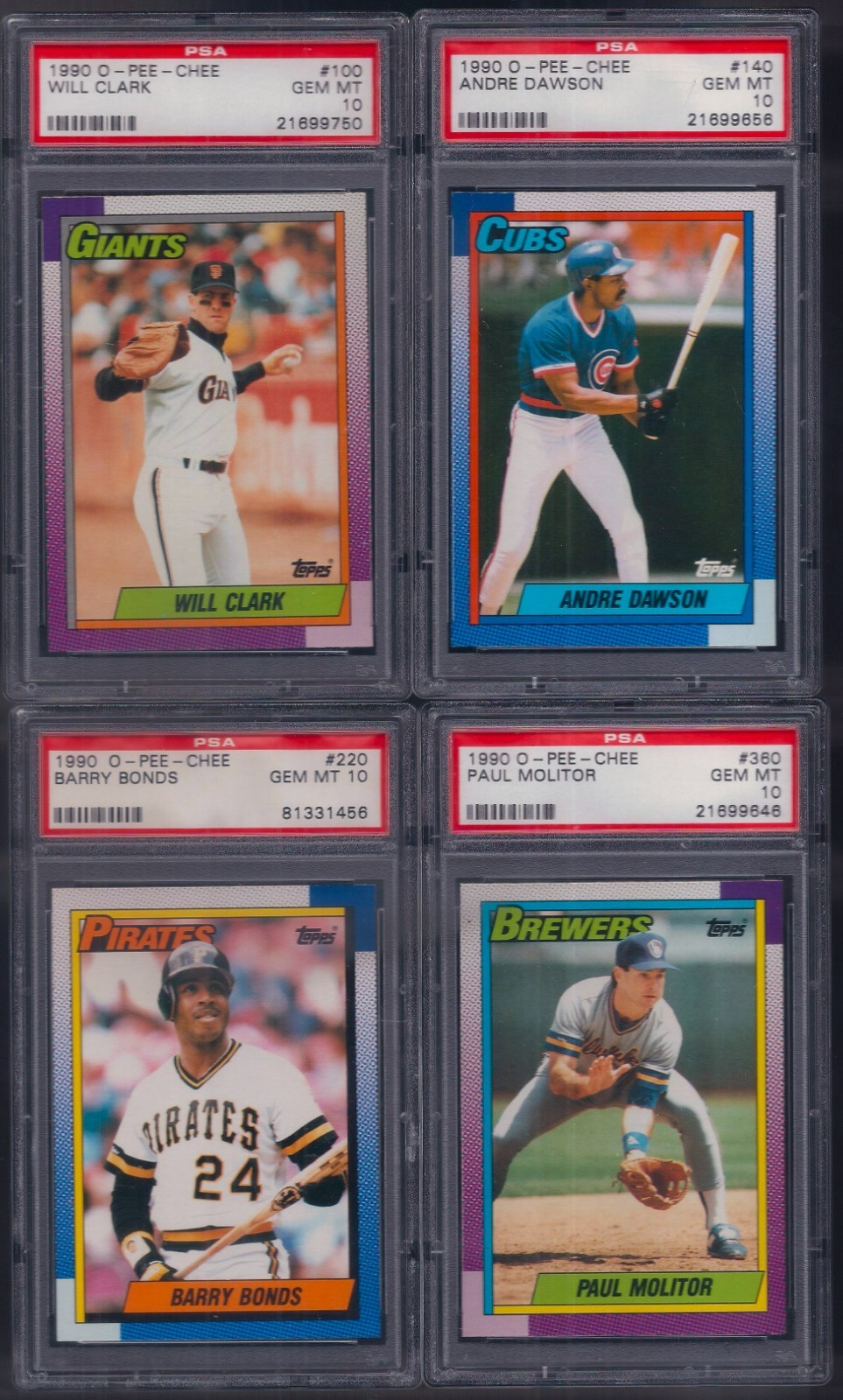 PSA 10 1990 O-pee-chee OPC #140 Andre Dawson Cubs MVP HOF LOW POP 5; 1-CARD ONLY