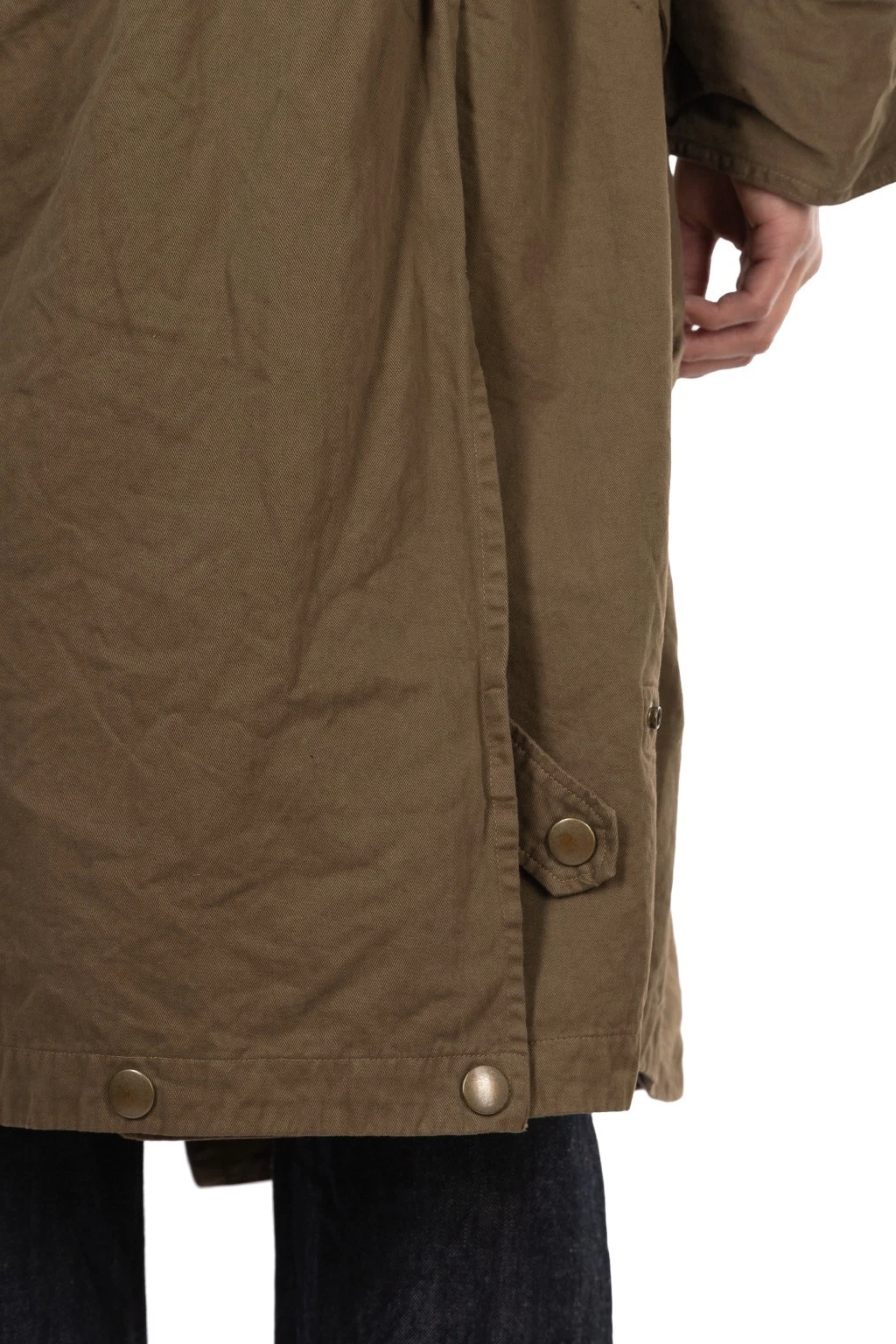 Kapital Katsuragi Tall Ring Coat EK-1514 Khaki Size 1 New Long Hooded Japan - product detail image 5