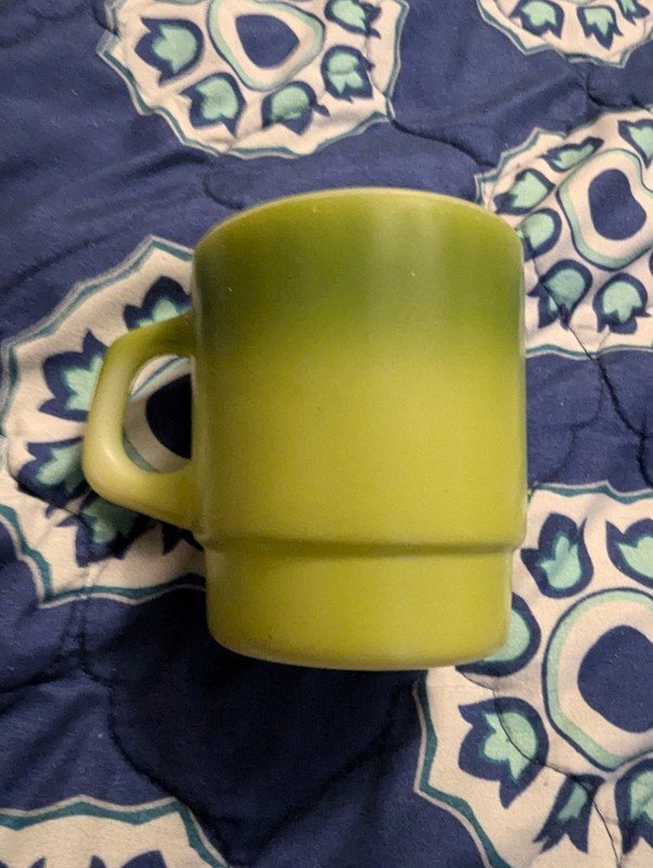 vintage fire king anchor hocking  green Mug