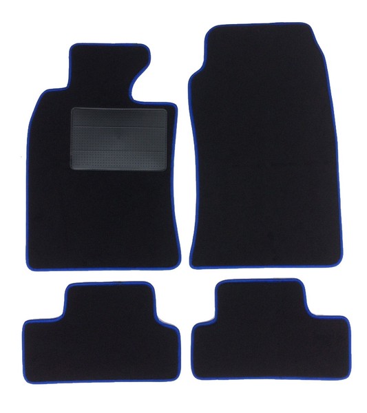 FußMatten Set Autoteppiche FüR Mini I (R50) Und (R53) 2001 2007 Mit Blauem Rand-image