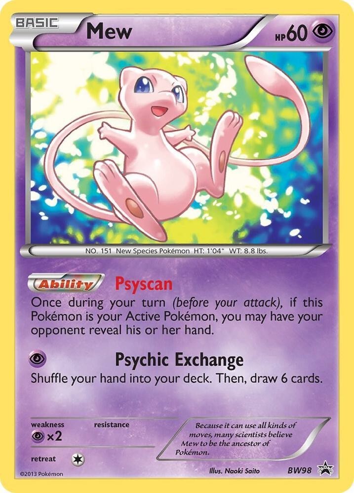 Mew - BW98 - Pokemon Black & White Promo Ultra Rare Holo Card MP