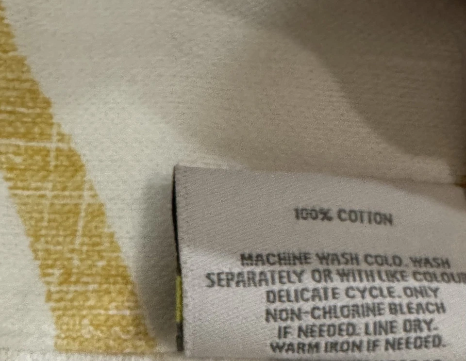 Painel de cortina de algodão marfim e amarelo real limiar - Imagem 4 de 4