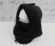 4 in 1 Ski Winter Wind Black Plush Lined Fleece Balaclava Black NEW