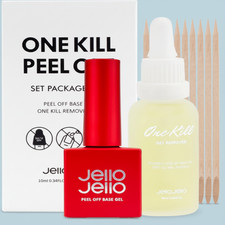 Jello Jello Peel-Off Base Gel & One Key Remover Nail Set (K-Beauty)