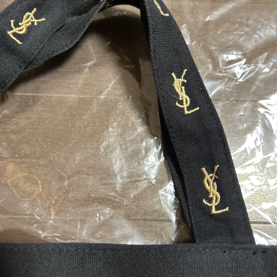 Borsa tote YSL nera logo oro Yves Saint Laurent cotone