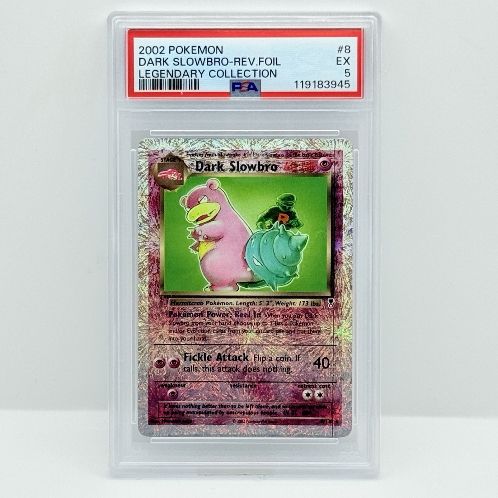 POKEMON DARK SLOWBRO REV. CARD FOIL 8/110 LEGENDARY COLLECTION - ENG - PSA 5