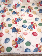 Daisy Kingdom Packed Bears Balloons Item 0089 Sewing Fabric 2 Yards x 44"