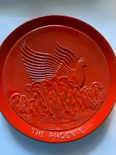 Frankoma The Phoenix Plate 1985 Red