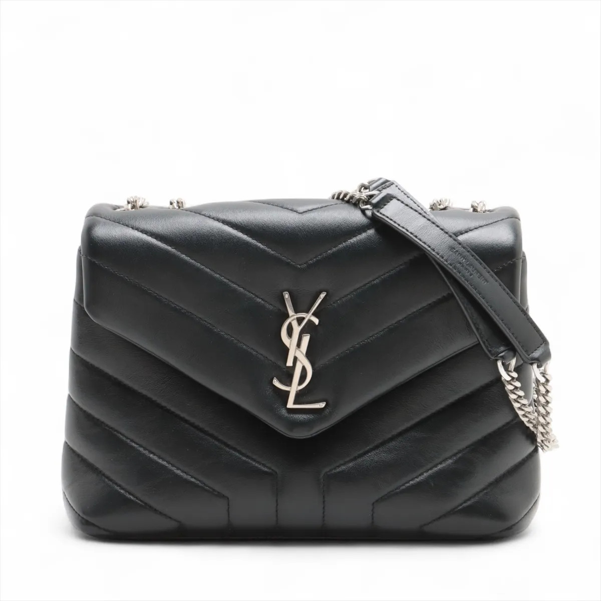 Borsa a tracolla Saint Laurent Paris Lulu in pelle con catena nera 494699