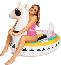 Inflatable Llama Pool Float, 51" Fiesta Alpaca Pool Floaties, Novelty Fun Water
