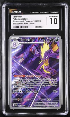 2025 Phantasmal Flames Pokemon Toxtricity CGC 10 103/094