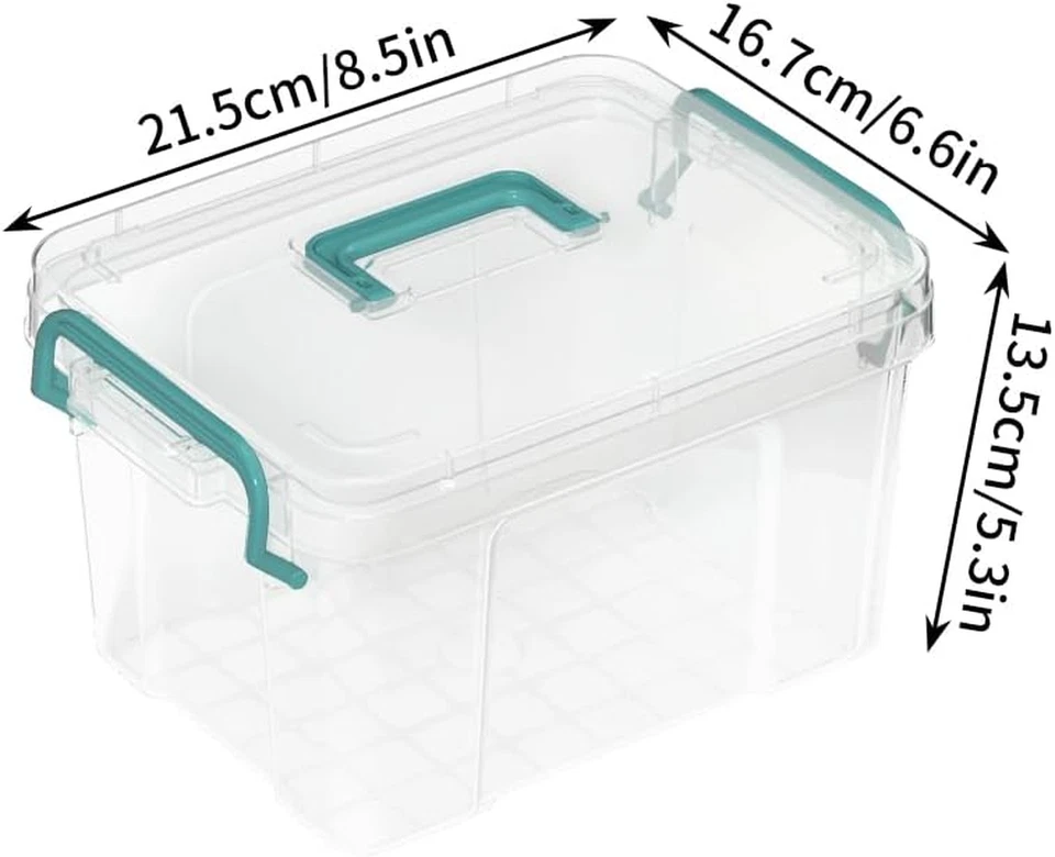 7 Pack Small Storage Bins Plastic Storage Container Stackable Box with Lids,With - Image 2 of 4
