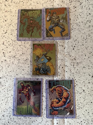 #ad #ad 1994 Flair Marvel Universe Power Blast Gold partial set 5 cards $17.00