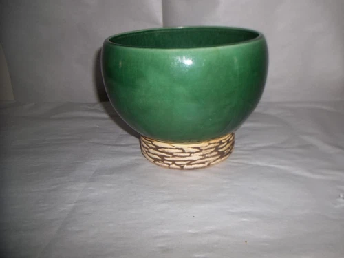 McCoy Pottery Green Pedestal Bowl 7" x 5" Planter