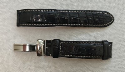 OEM Van Der Bauwede Stainless Steel Deployant Buckle Navy Alligator Strap Band