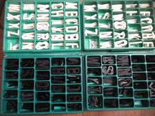 Instructo Point Back Letters Vintage Lot Black + White 2" Uppercase Capital