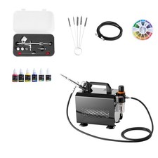 Uimoso Airbrush Set with Compressor, 1/6 HP, Includes Airbrush and 3 Nozzles