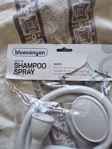 SHAMPOO SPRAY BLUE CANYON BATHROOM WHITE LUNAR PUSH ON CONNECTION TAP - Picture 3 of 4