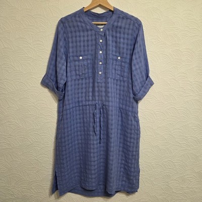 chinese dress ladies BRORA TURQUOISE ORGANIC LINEN TIE WAIST SHORT SLEEVE SHIFT DRESS SIZE –  Whispers Dress Agency