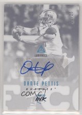 2018 Panini Luminance Rookie Ink Platinum Blue 21/25 Dante Pettis Auto 0g4