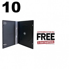 10 SLIM Black Single DVD Cases 7MM 1-3 DAYS