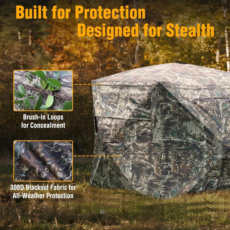 FLISSA Hunting Blind See-Through Fully Opening Door 270° Ground Tents 2-3 Person - Image 4 of 4