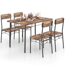 Space-Saving Dinette Set Dining Table Set for 4-Coffee