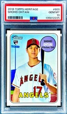 Shohei Ohtani RARE ROOKIE HERITAGE TOPPS INVESTMENT CARD DODGERS MVP ROY PSA 10