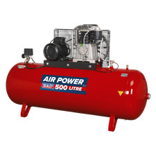 500L Belt Drive Air Compressor with Cast Cylinders 7.5hp 3ph 2-Stage