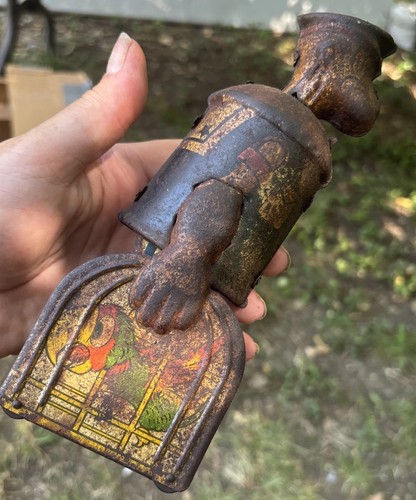 Vintage 1930s Louis Marx Walking Popeye Tin Wind-Up Toy - Carrying Cages - AS IS