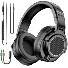 Wired Over-Ear DJ Headphones 50mm Studio Monitor for Mixing, Podcast Guitar AMP