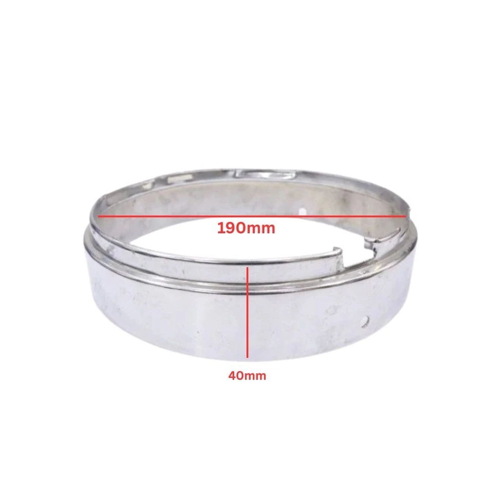 Ajuste para Royal Enfield Bullet / Electra - Anillo interior del faro cromado Foto 2 de 4