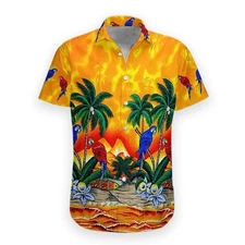 Gearhumans 3d Parrot Hawaii Shirt Hawaiian Shirt Aloha Summer Casual Beachwear