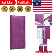 Leather Checkbook Cover for Top Side Tear Registers Duplicate Checks with P...