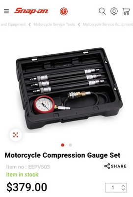 #ad #ad Snap on Motorcycle Compression Gauge Set Brand New $220.00