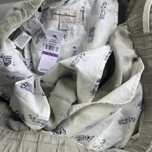 Pantalone uomo XXL Tommy Bahama lino Dreamin kaki sabbia elastico in vita 37-40 nuovo con etichette - Foto 6 di 8