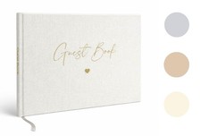 Linen Wedding Guest Book | Hardcover Keepsake Photo Guestbook | Studio Méa