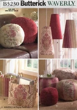 Butterick B5230 Light Shades, Storage Containers, Pillows & Footstools UNCUT