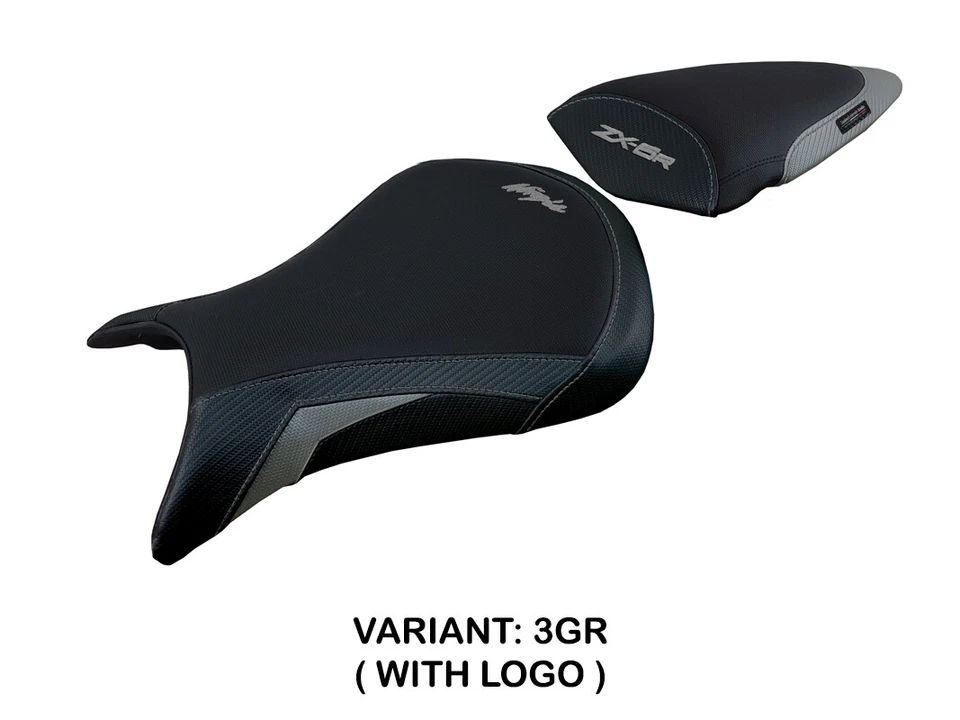 川崎忍者ZX6R 2007 2008座椅套Tappezzeria灰色黑色 — 第 2/4 张图片